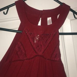 Flowy dark red tank.